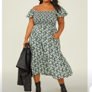 ARULA Green Sleeveless Sundress Midi